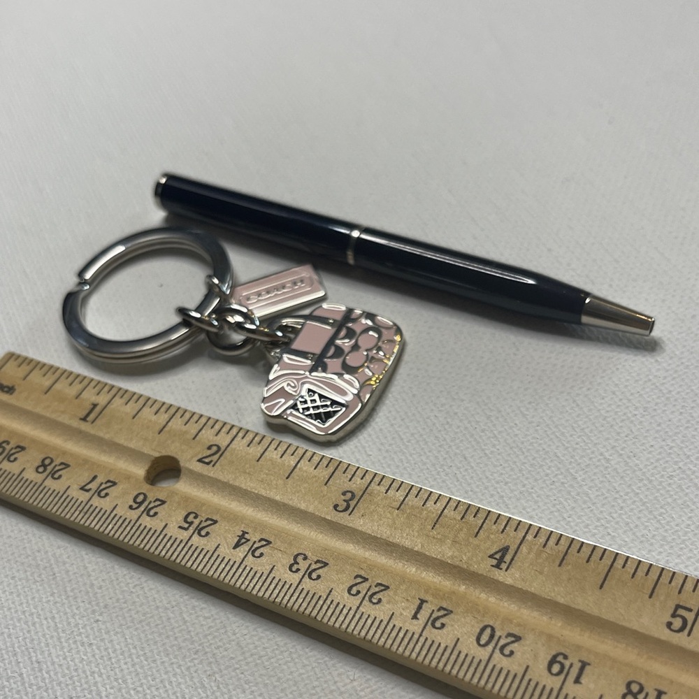 Coach Pink and Silver Bag Charm Keychain and a Coach Pen - Picture 5 of 6